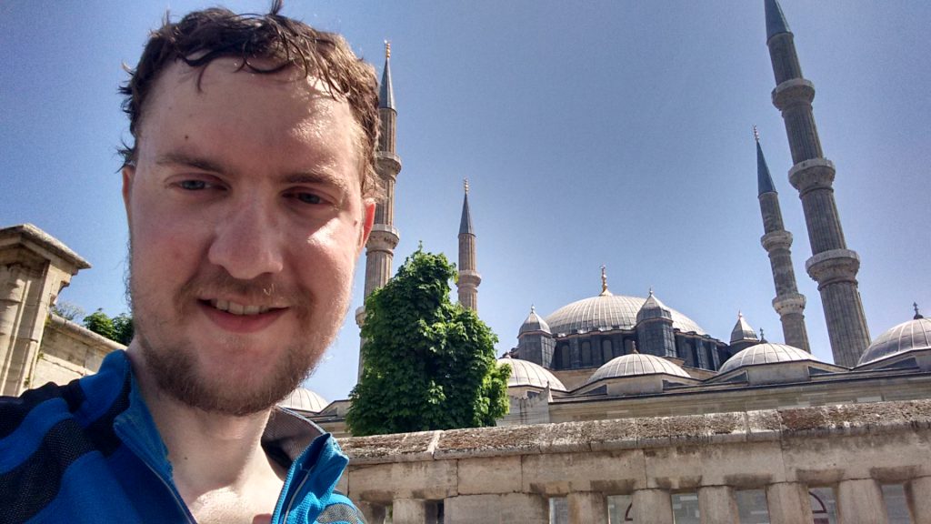 In front of the Selimiye Camii in Edirne.